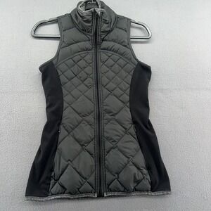 Lululemon Athletica Women's Black and Gray Quilted Vest